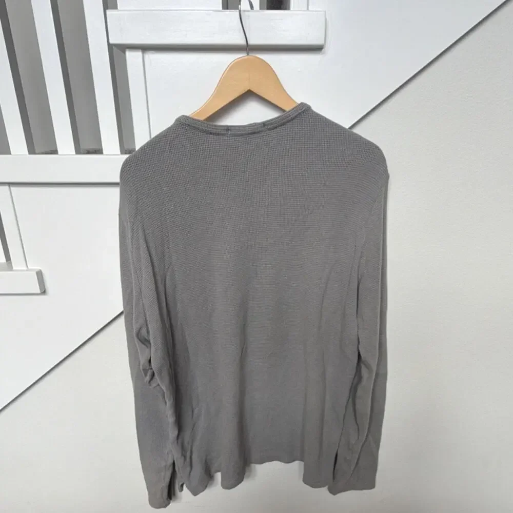 Robert Barakett Mens Gray Waffle 1/4 Zip Pullover Sweater Long Sleeve Size L